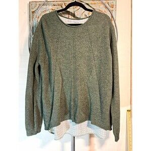 COIN 1804 Women's Green Solid Knit Round Neck Long Sleeve Pullover Sweater XL